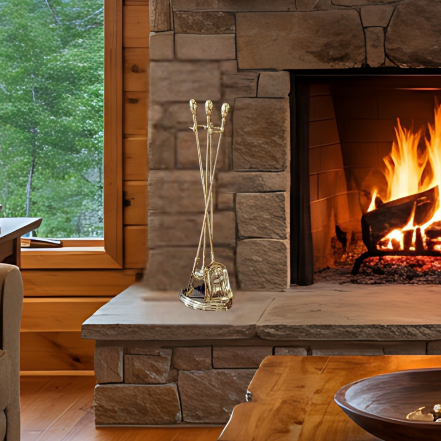 Fireplace Tool Set Brass