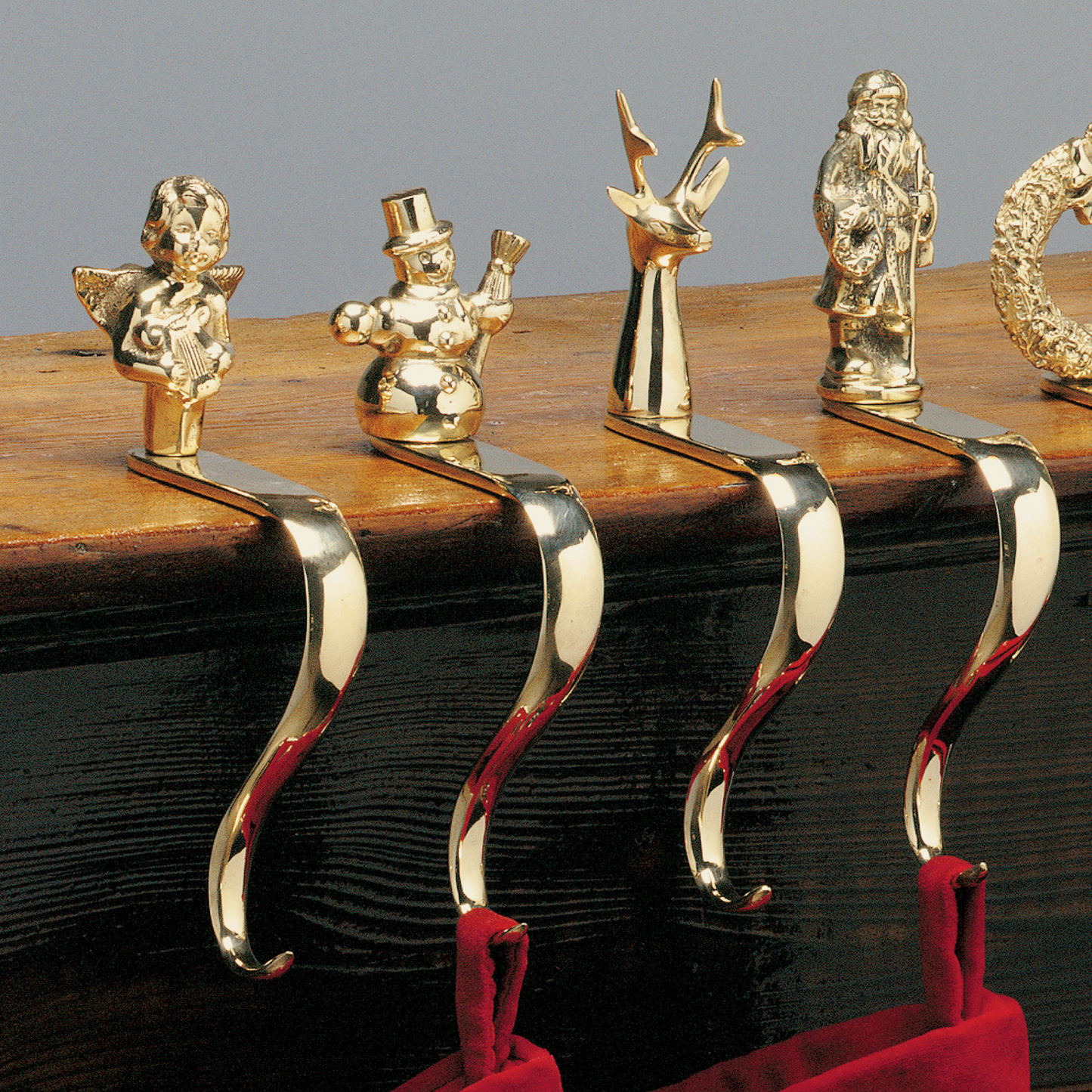 Brass Reindeer Stocking Holder