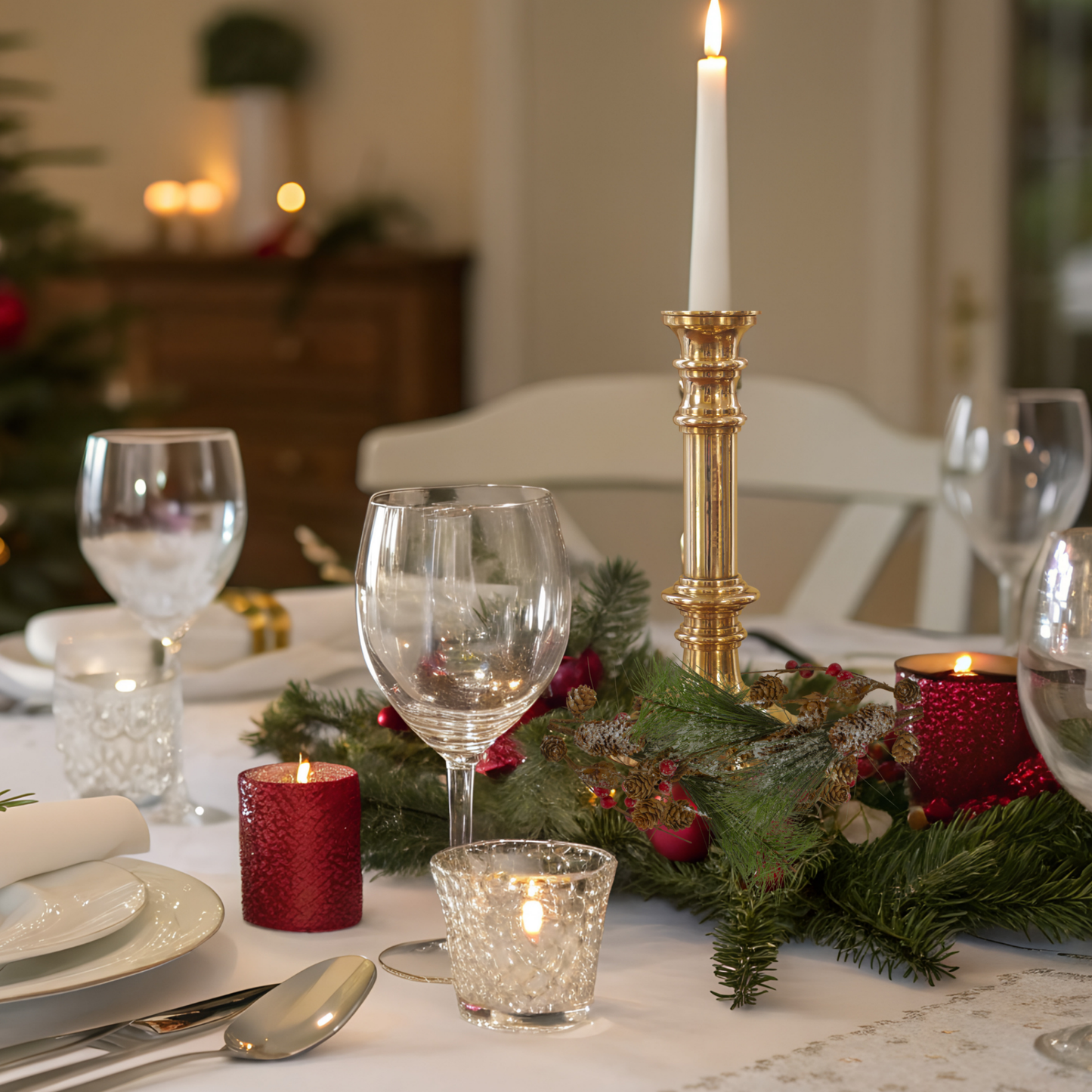 Brass Tiffany Candle Holder