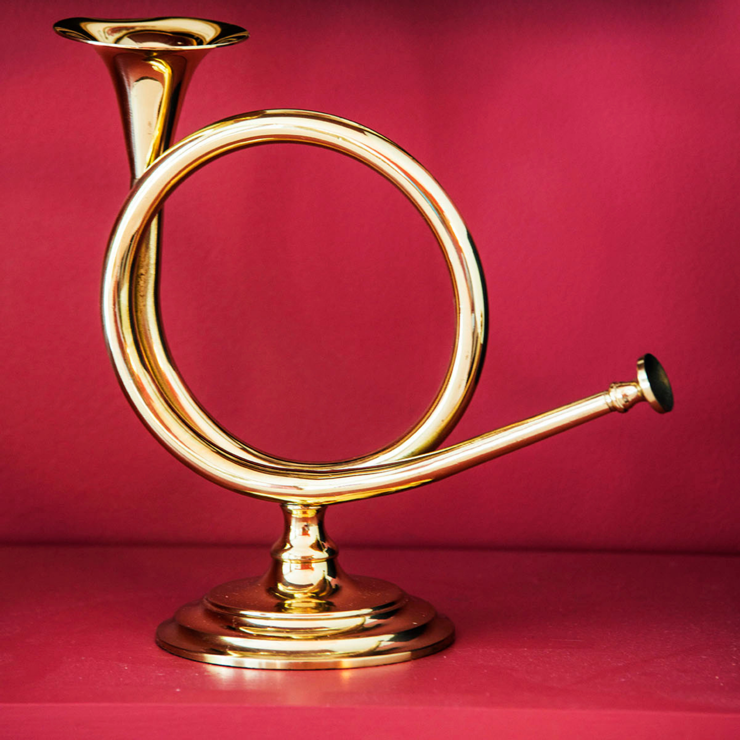 Fox Horn Brass Candlestick