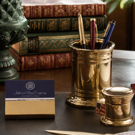 Executive Brass Pencil Cup and Holder - Jefferson Brass Company