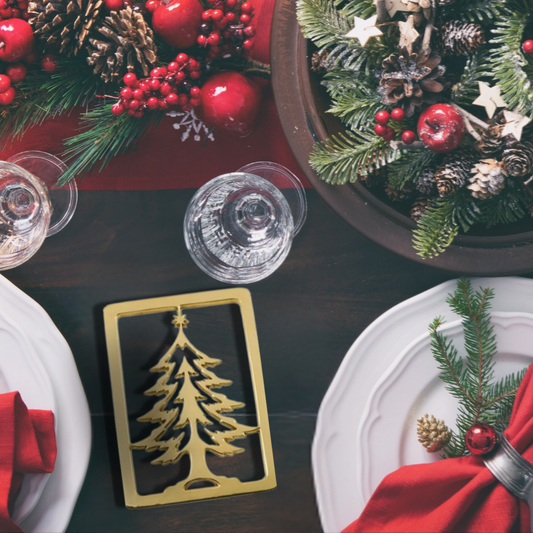 Christmas Tree Holiday Trivet - Jefferson Brass Company