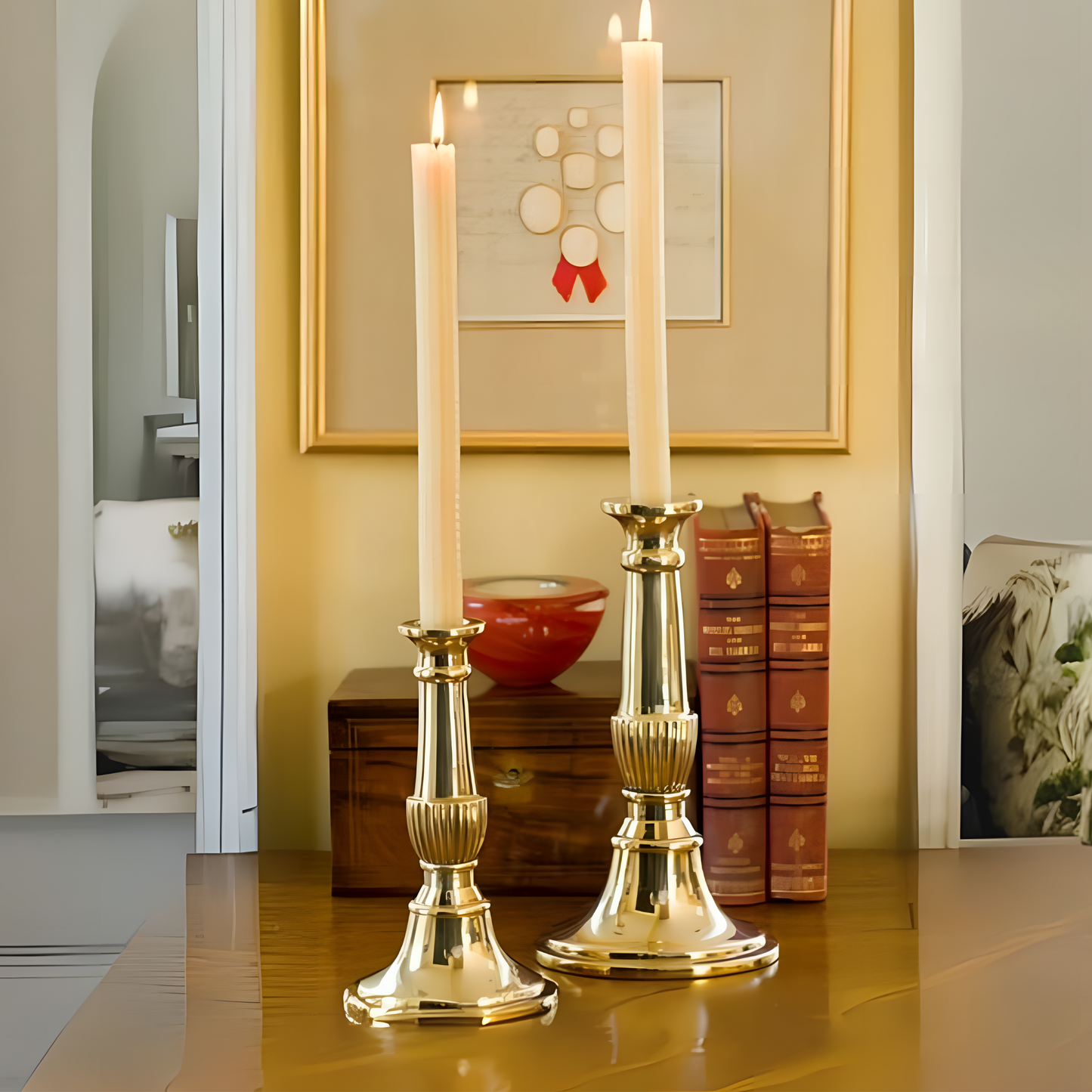 Tulip Grove Brass Candle Holder