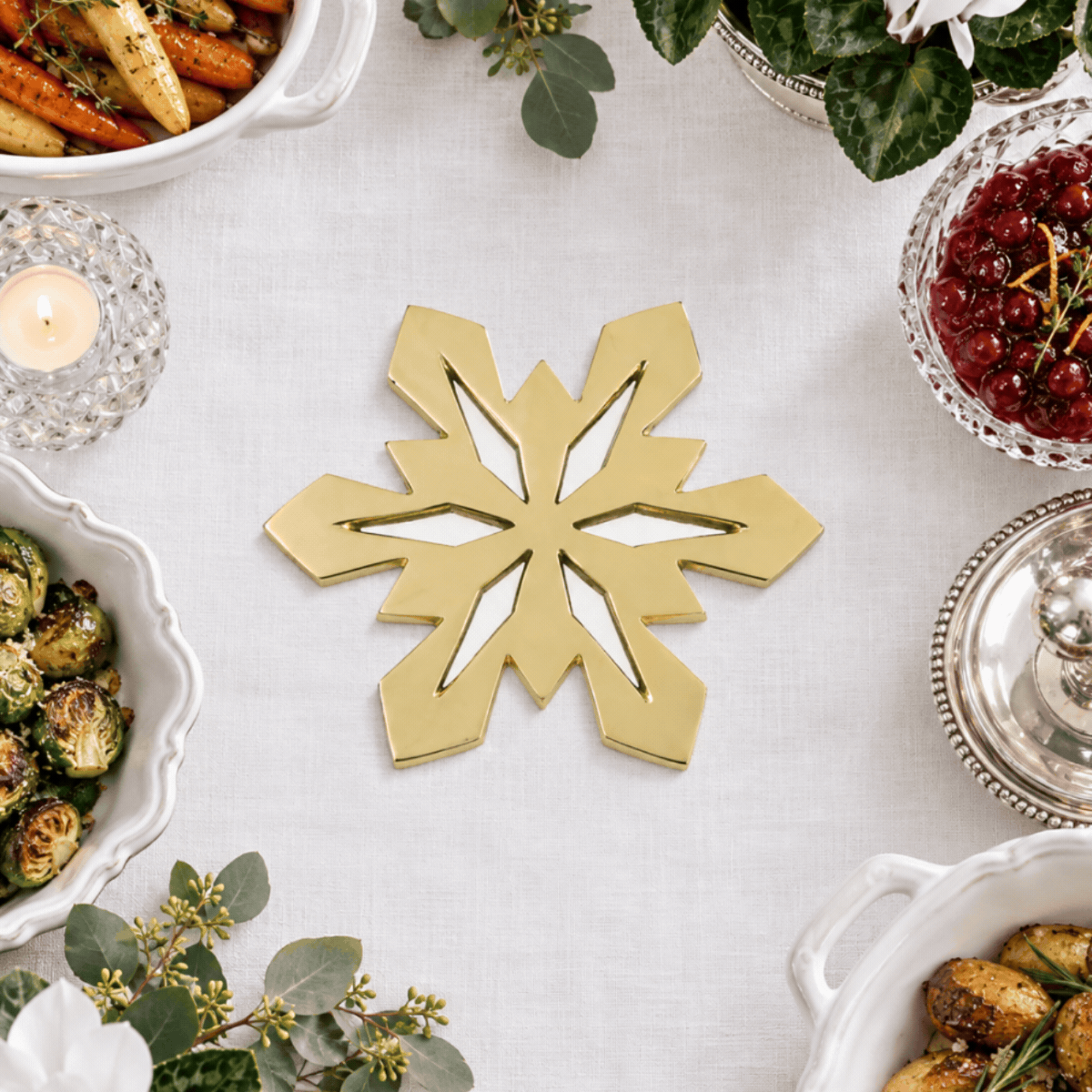 Brass Snowflake Trivet
