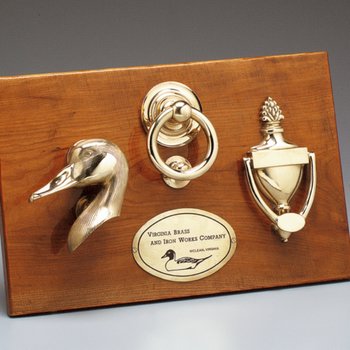 Jefferson Brass Company door knockers. Brass door knockers