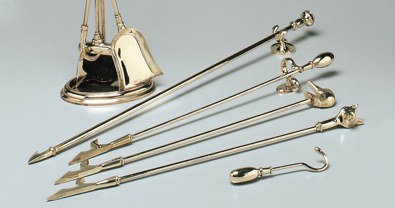 Brass fireplace tools