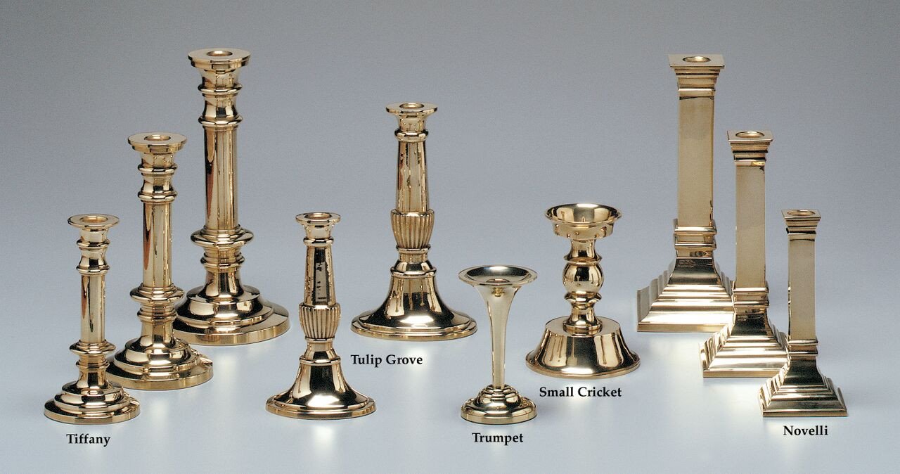 Jefferson Brass Candlesticks. Traditional and Contemporary brass candlestick holders