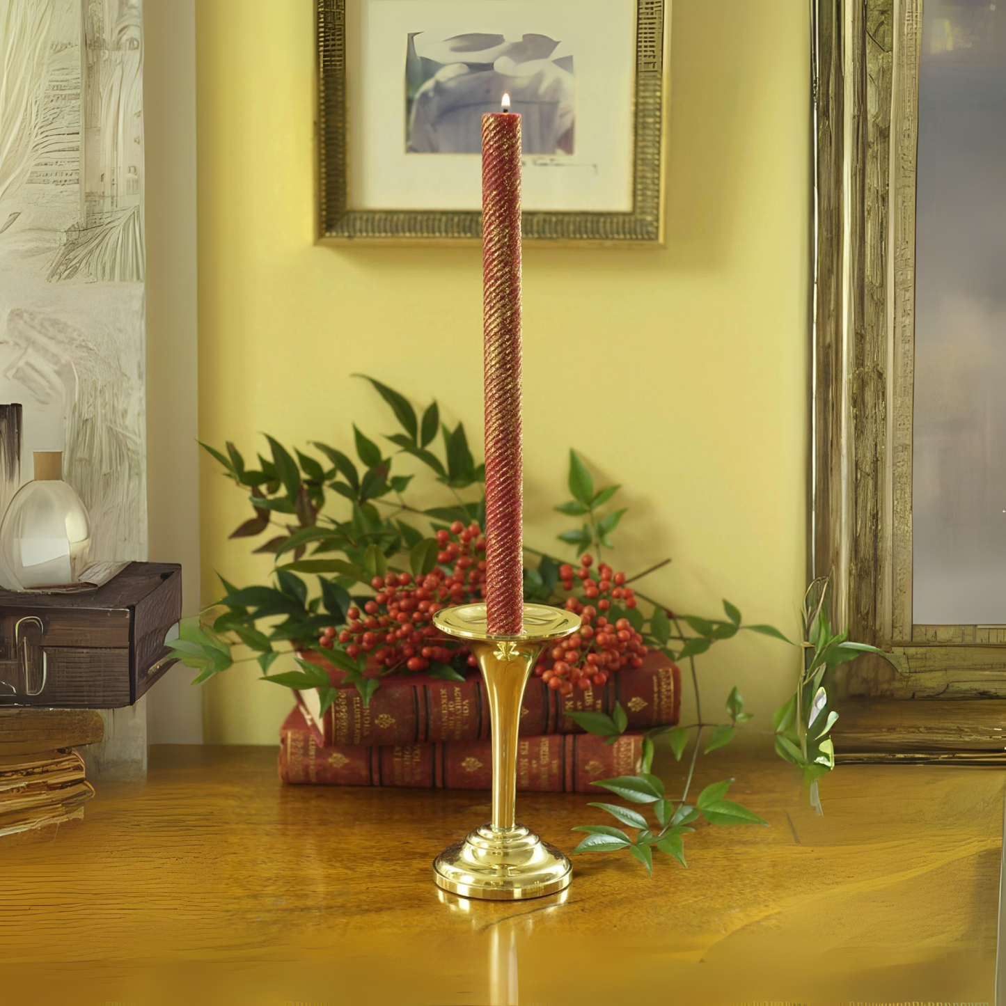 Brass Trumpet Candle Holder