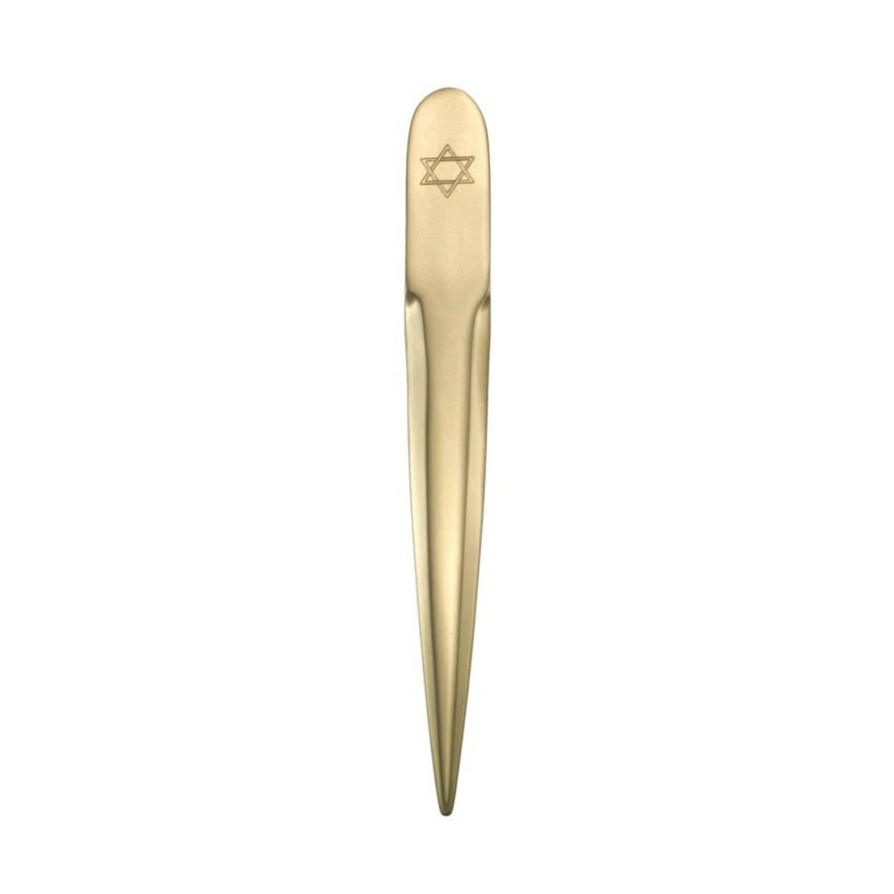 Star of David Letter Opener in Lacquered Brass