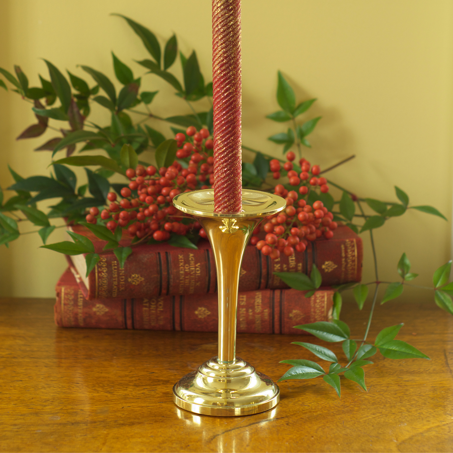 Brass Trumpet Candle Holder