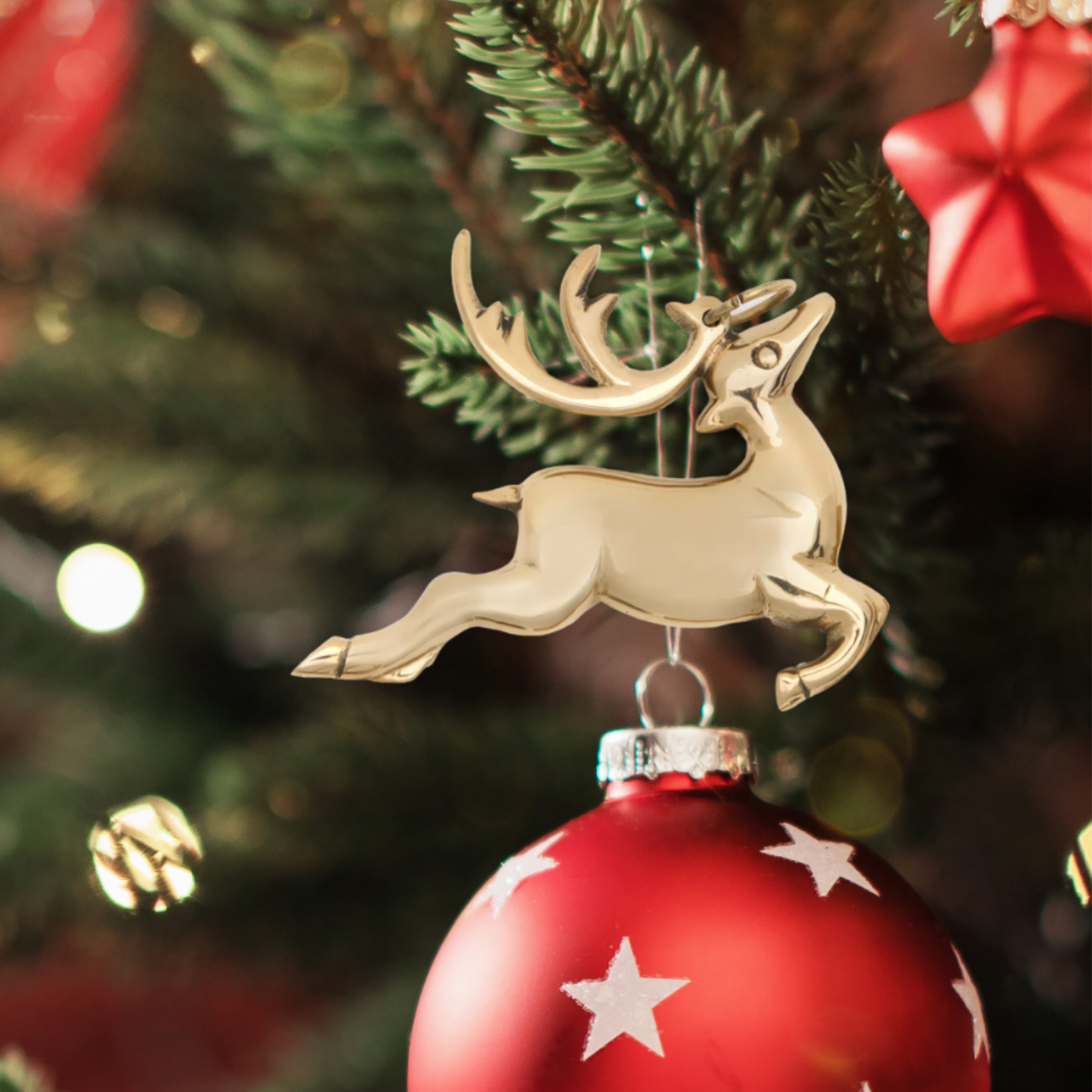 Prancing Reindeer Ornament - Jefferson Brass Company