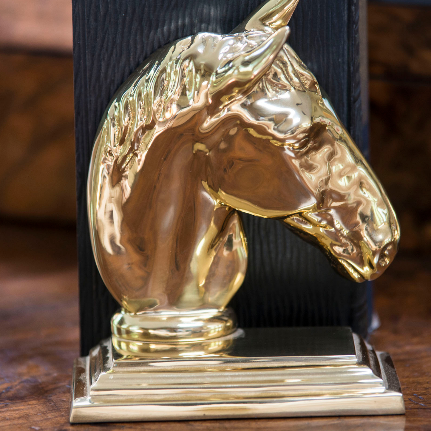 Brass Horse Head Bookend