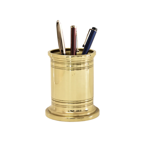 Executive Brass Pencil Cup and Holder