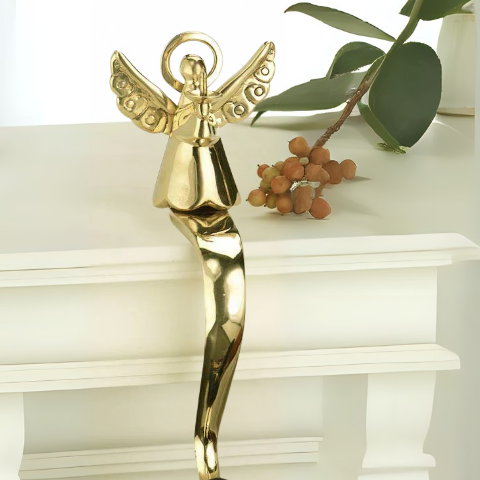 Candlelight Angel Stocking Holder - Jefferson Brass Company