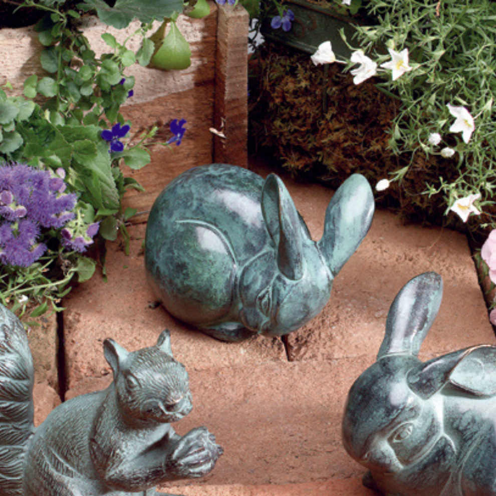 Rabbit Garden Ornament with Verdigris Patina – Jefferson Brass Company