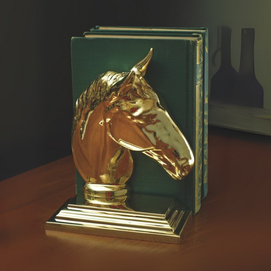 Brass Horse Head Bookend