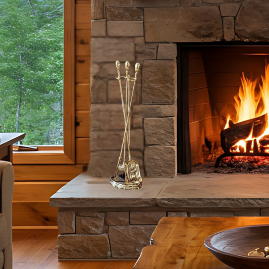 Fireplace Tool Set Brass