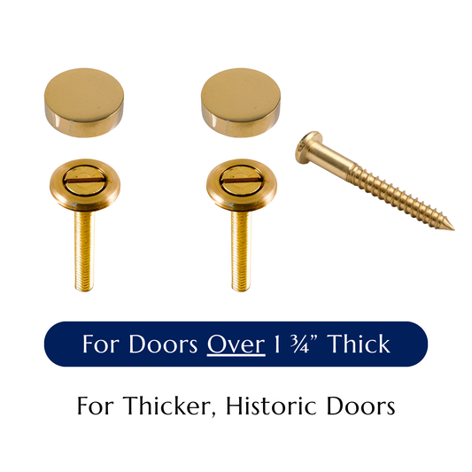 Finishing Buttons for Door Knockers with 2 1/2" Mounting Screw — For Doors Over 1 3/4" Thick - Jefferson Brass Company
