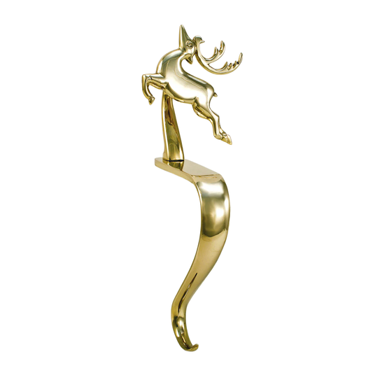 Prancing Reindeer Stocking Holder - Jefferson Brass Company