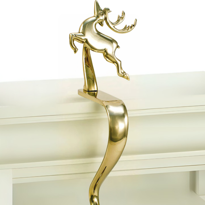 Prancing Reindeer Stocking Holder - Jefferson Brass Company