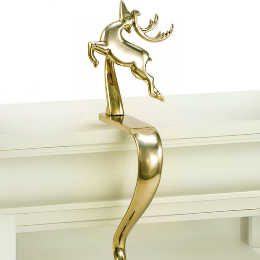 Prancing Reindeer Stocking Holder - Jefferson Brass Company