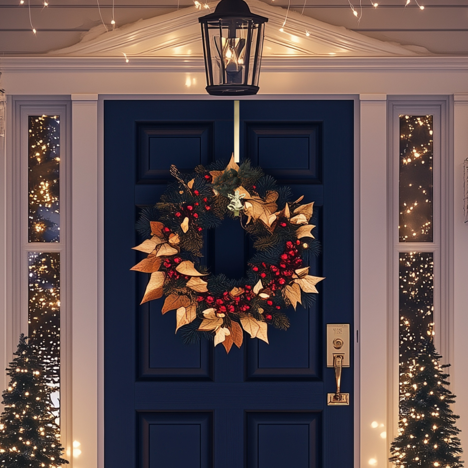 Holiday Bells Christmas Wreath Hanger - Jefferson Brass Company