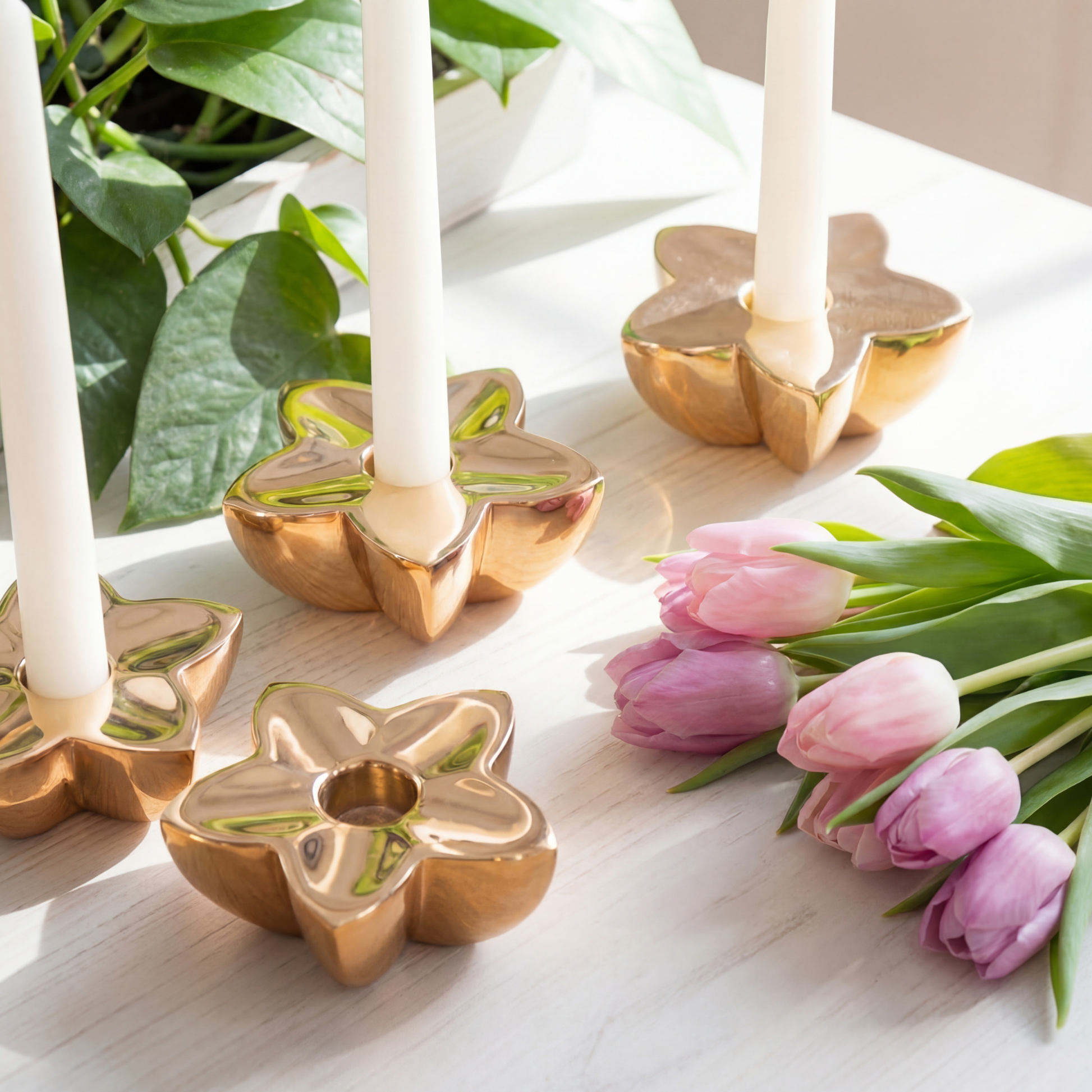 Tulip Flower Candle Holder - Jefferson Brass Company