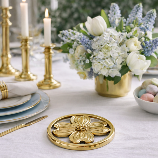 Brass Dogwood Trivet