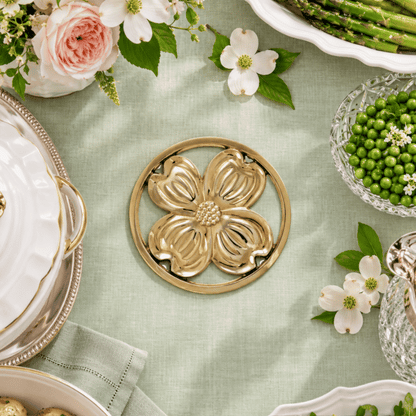 Brass Dogwood Trivet - Jefferson Brass Company