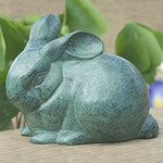 Brass Rabbit Garden Ornament #1 with Verdigris Patina - Jefferson Brass Company