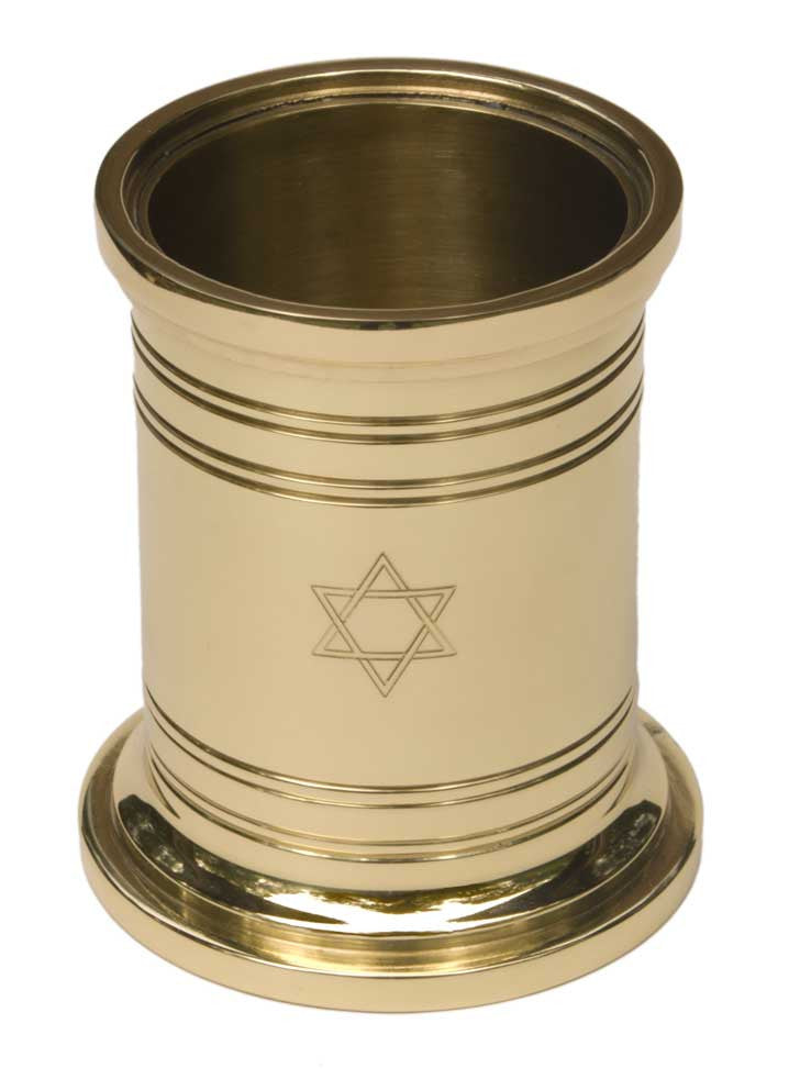 Star of David Pencil Cup in Lacquered Brass