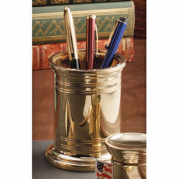 Executive Brass Pencil Cup and Holder