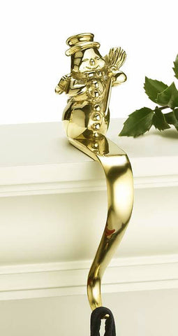 Brass Snowman Stocking Holder - Jefferson Brass Company